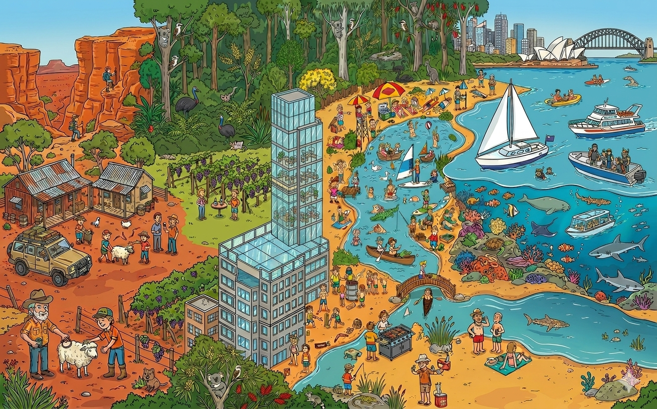 Australisches Wimmelbild